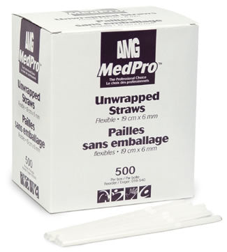 MedPro Flex Straws Unwrapped 19cm (500 / box, 20 boxes / case)