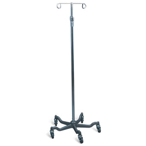 I.V. Stand Alum., Weighted Base, 2 Prong